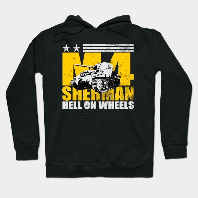 M4 Sherman Tank (distressed) Hoodie by TCP